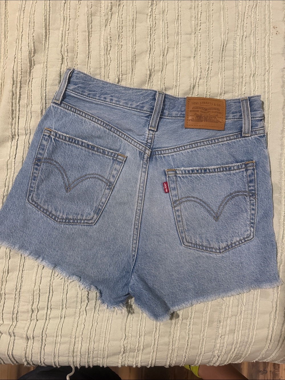 Levi's Light Blue High-Rise Cutoff Denim Shorts